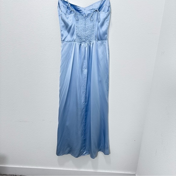 Reformation Marguerite Dress 100% Silk Tie Strap in Light Blue Women's Size 4 - Picture 7 of 13
